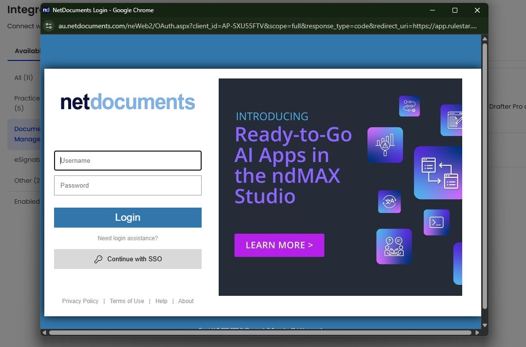 Enable NetDocuments Integration