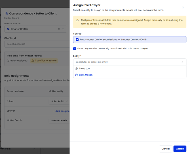 Start Form Conflict Assign