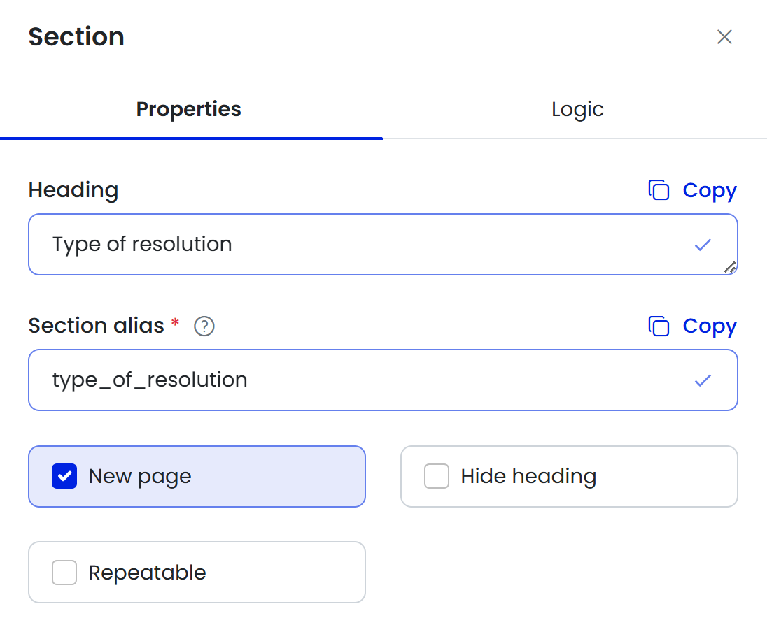 How to Add, Rename, or Delete a Section in a Form