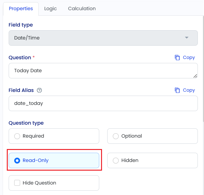 How to Show or Hide Calculation Fields in a Form