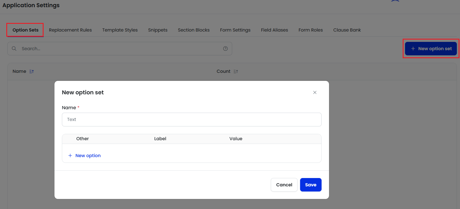 Understanding and Creating Option Sets